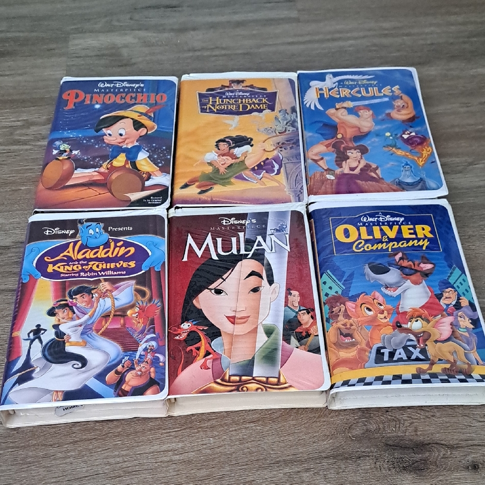 Disney Classic VHS Set with Colorful Covers